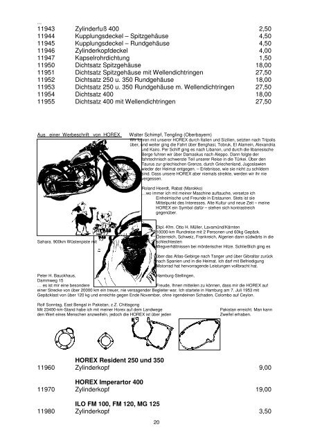 Motorrad Ersatzteilliste - Heumann