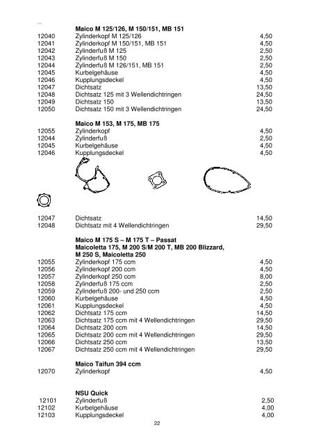 Motorrad Ersatzteilliste - Heumann