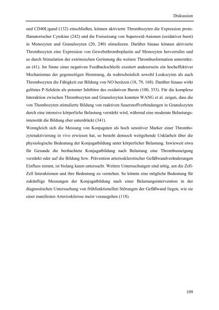 Belastungsinduzierte Veränderungen von Thrombozyten ...