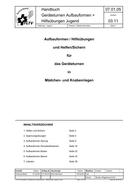 Handbuch 07.01.05 Geräteturnen Aufbauformen + Hilfsübungen ...