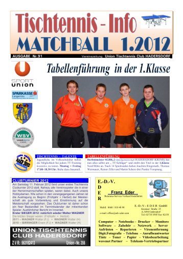 Matchball 1.2012 - UTTC Sparkasse HADERSDORF