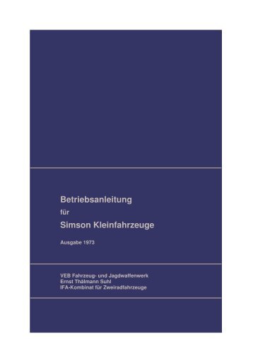 4. Betriebsanleitung für Simson-Fahrzeuge