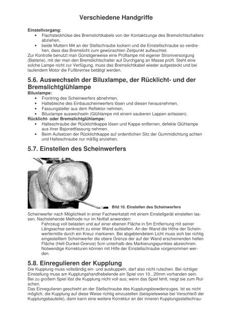 4. Betriebsanleitung für Simson-Fahrzeuge