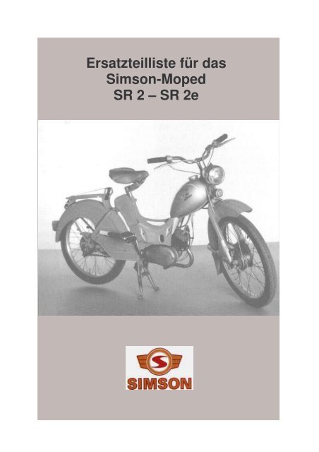 Ersatzteilliste für das Simson-Moped SR 2 – SR 2e