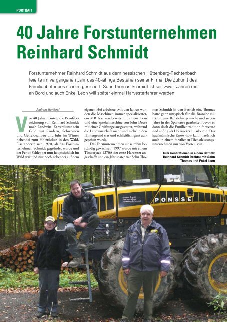 40 Jahre Forstunternehmen Reinhard Schmidt - Wahlers Forsttechnik