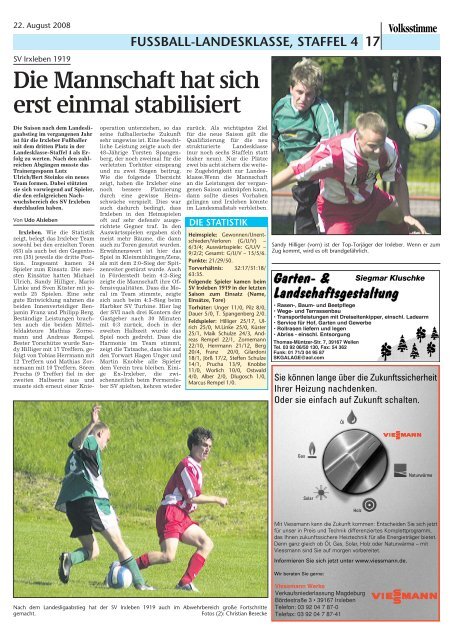 Fußballsaison 2008/09 - Volksstimme