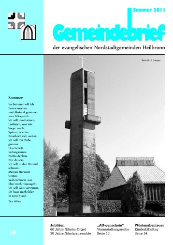 Download Gemeindebrief Sommer 2011 - Evangelische ...