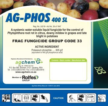 Ag-Phos 400 SL Labels - Ag-Chem Africa (Pty)