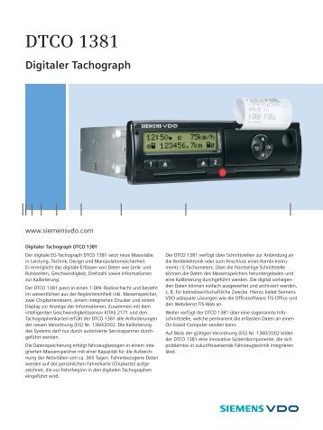 DTCO 1381 Digitaler Tachograph  - Gleichauf GmbH