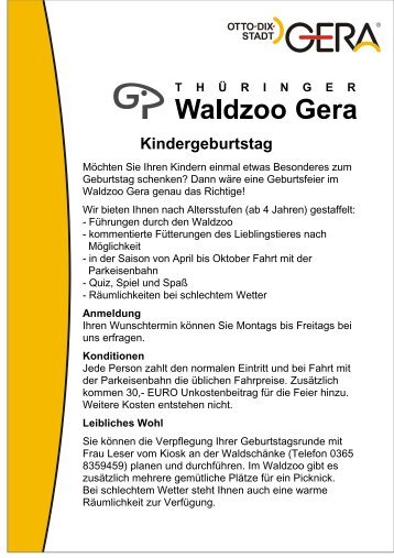 Kindergeburtstag im Tierpark Gera