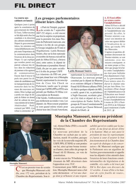 Gouvernement de Abbas El Fassi - Maroc Hebdo International