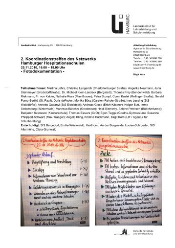 Protokoll des 2 - Netzwerk Hamburger Hospitationsschulen
