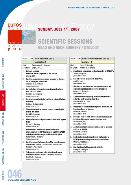 Final Programme - EUFOS: European Federation of Oto-Rhino ...
