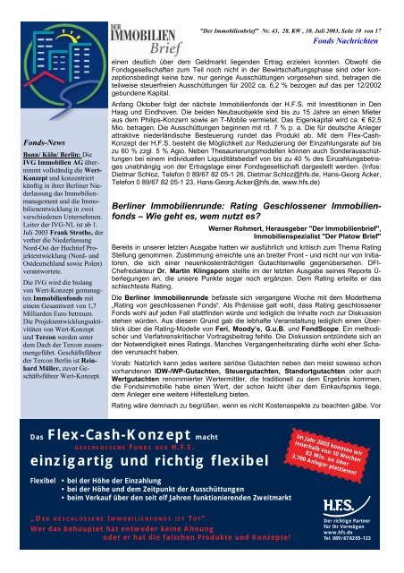 Der Immobilienbrief Nr 43 vom 10-07-2003