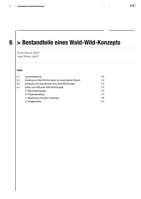 Wald und Wild – Grundlagen für die Praxis - BAFU