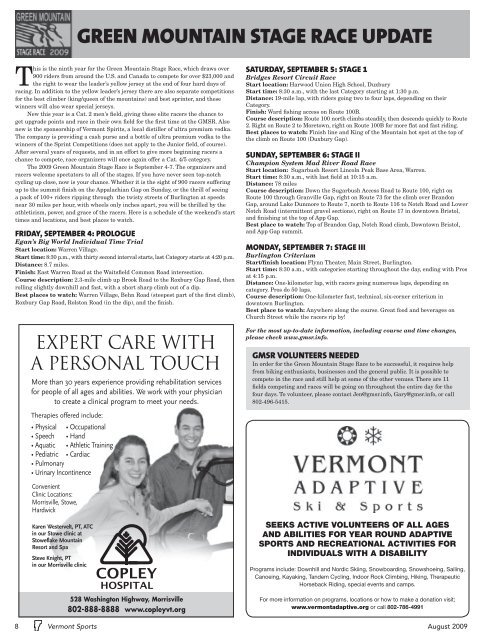 August 2009 - Vermont Sports Magazine