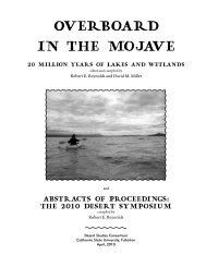 2010 Overboard in the Mojave - Biological Science - California State ...