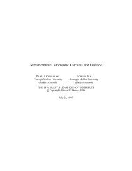 Steven Shreve: Stochastic Calculus and Finance - CiteSeerX
