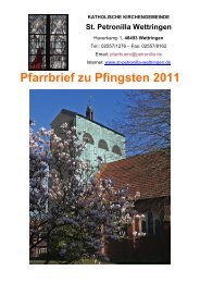 Pfarrbrief zu Advent und Weihnachten - St. Petronilla Wettringen