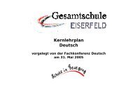 Kernlehrplan Deutsch - Gesamtschule Eiserfeld