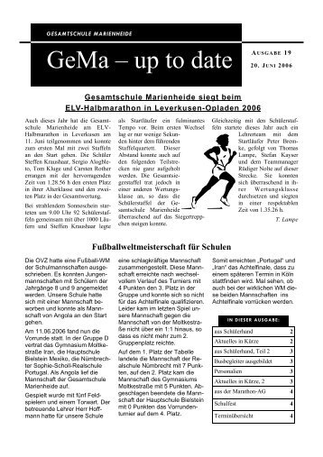 Ausgabe 19 - der Gesamtschule Marienheide