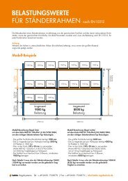 BELASTUNGSWERTE FÜR STÄNDERRAHMEN nach EN 15512