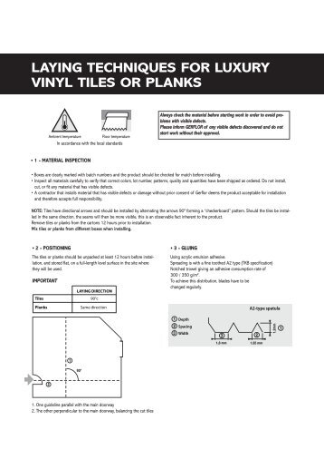 laying techniques for luxury vinyl tiles or planks - Gerflor