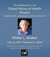 Phillip L. Walker - Global History of Health Project