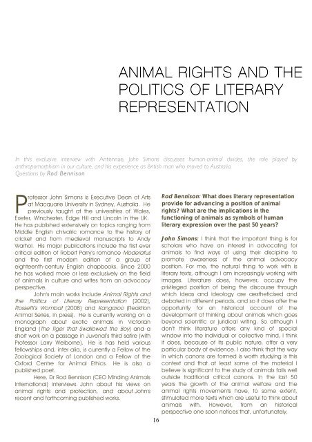 Animal Wrongs and Rights - Antennae The Journal of Nature in ...