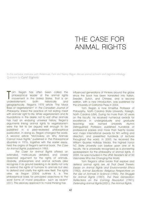 Animal Wrongs and Rights - Antennae The Journal of Nature in ...