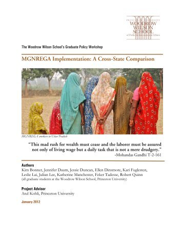 MGNREGA Implementation: A Cross-State Comparison - Woodrow ...