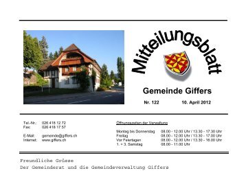 am Samstag, 5. Mai 2012 - Gemeinde Giffers