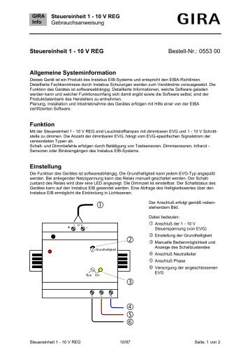 Steuereinheit 1 - 10 V REG Art. Nr.: 553 00