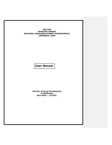 User Manual - National Rural Employment Guarantee Act