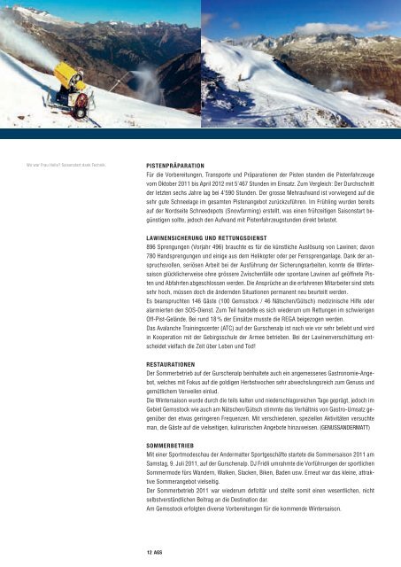 Geschäftsbericht 2011/2012 - Andermatt