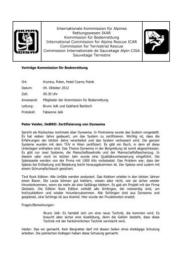 20121004-Protokoll-Bodenrettung-Lawinenrettung - IKAR-CISA