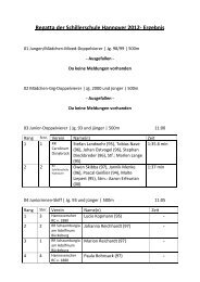 Regatta der Schillerschule Hannover 2012- Ergebnis