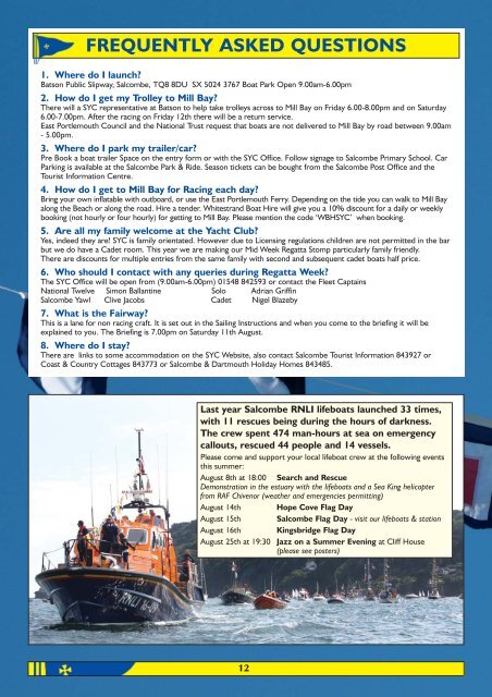 SYC Henri Lloyd Regatta 2012 Programme - Salcombe Yacht Club
