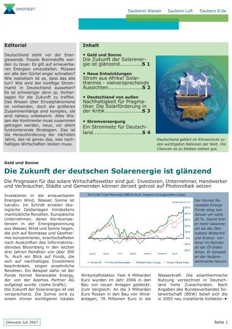 Die Zukunft der deutschen Solarenergie ist ... - Gerhard Wistuba