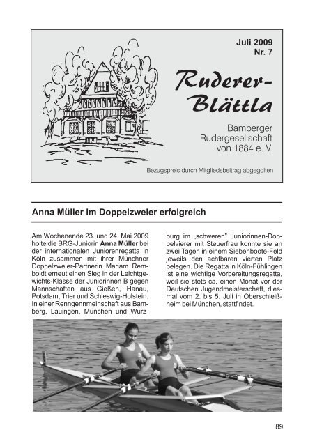 Ruderer-Blättla Nr. 7 - Bamberger Rudergesellschaft von 1884 e.V.