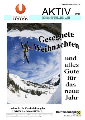 … wünscht die Vereinsleitung der UNION Raiffeisen REGAU