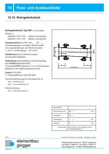 Rohrgelenkstück RG1, nicht zugfest - Elementbau Glogger