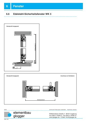 Edelstahl-Sicherheitsfenster WK 3 - Elementbau Glogger