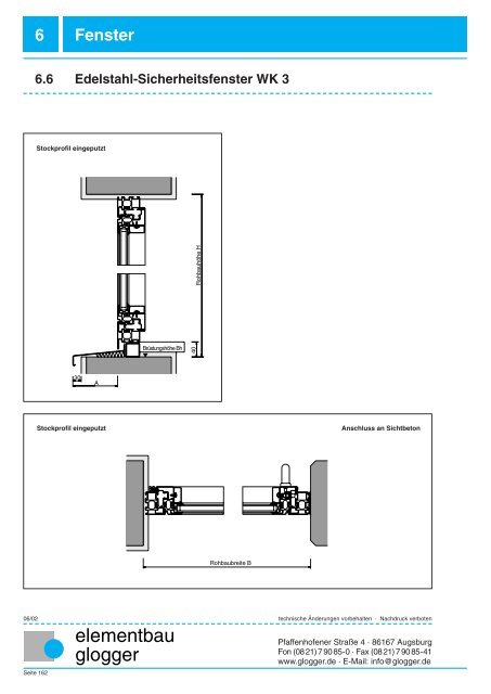 Edelstahl-Sicherheitsfenster WK 3 - Elementbau Glogger