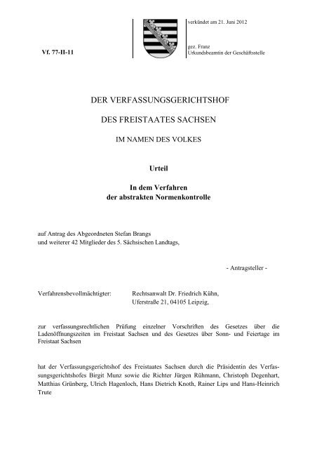 vollständiger Text - Justiz in Sachsen - Freistaat Sachsen