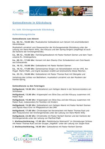 Festtagsgottesdienste (PDF) - Glücksburg