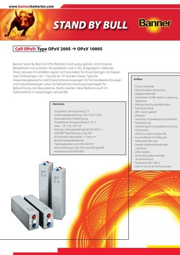 Folder Stand by Bull Opzv Cells D (0.3 - Banner Batterien