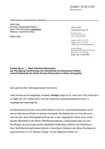 Brief des Rechtsanwaltes von Frau Bruce an den - NaBiS