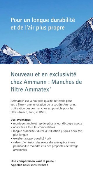 Nouveau chez Ammann : Manches de filtre Ammatex ®