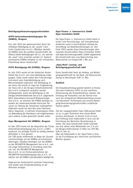 und Hypothekenbank Aktiengesellschaft - Hypo Landesbank ...